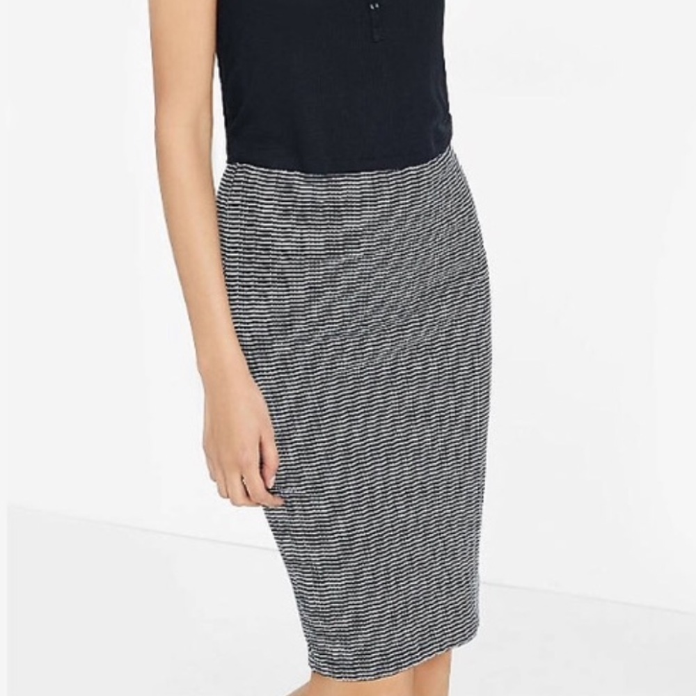 Express Black & White Pencil Skirt